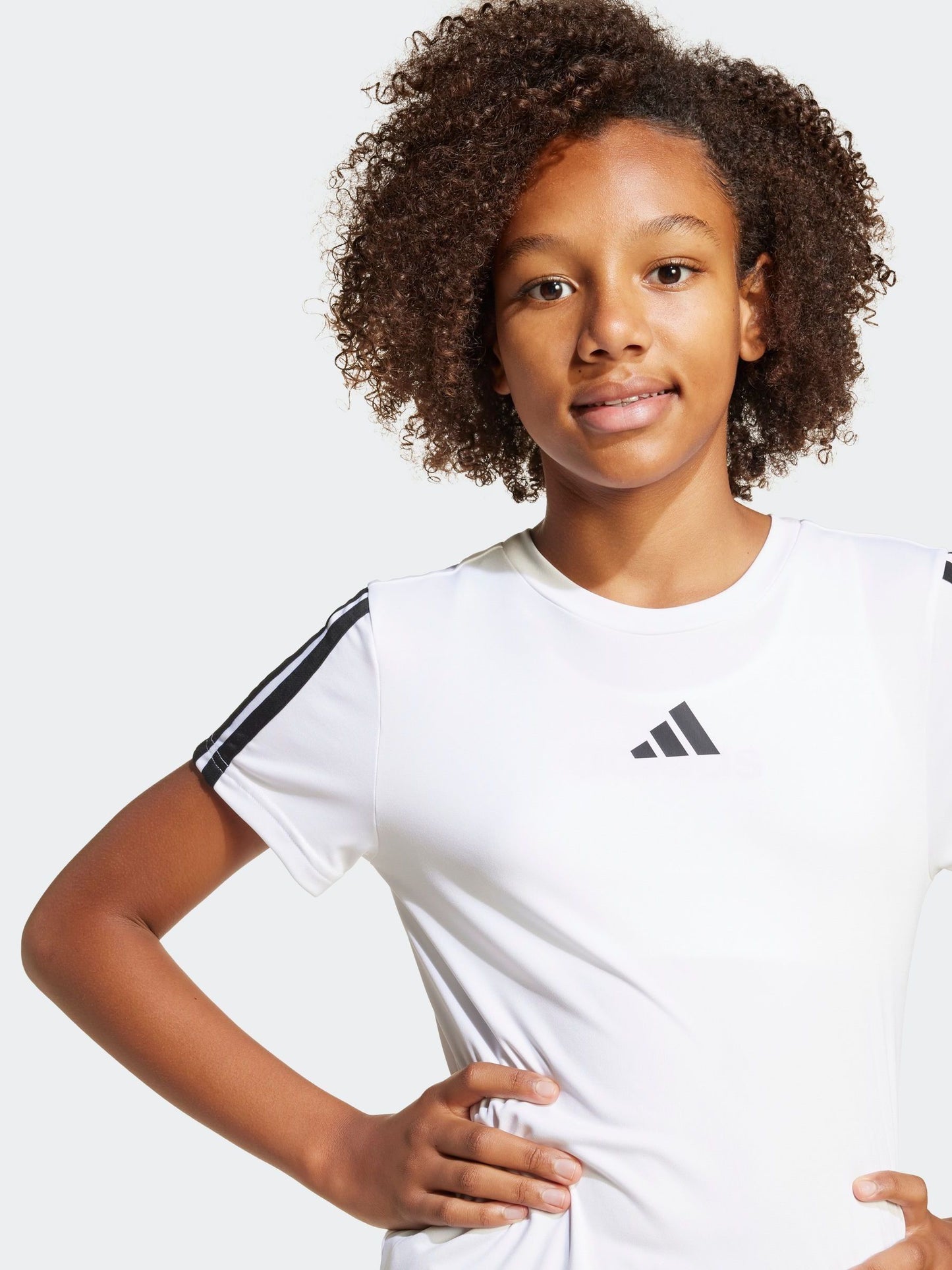 Dsiney Kidz - adidas White Training Essentials 3-Stripes Kids T-Shirt image 4