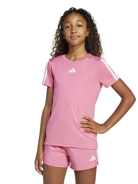 Dsiney Kidz - adidas Dark Pink Training Essentials 3-Stripes Kids T-Shirt image 1