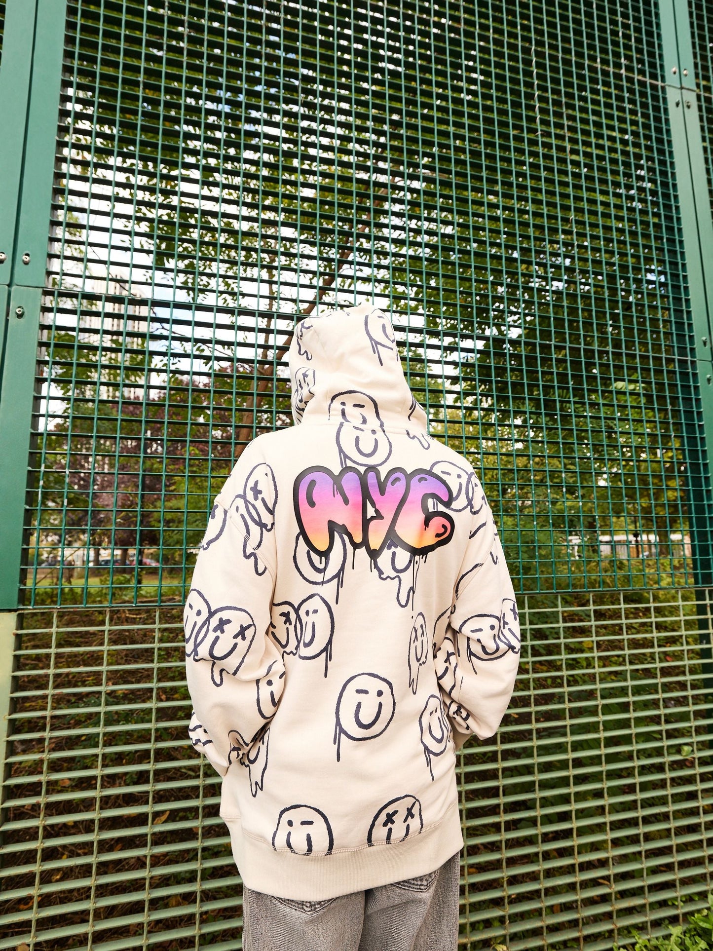 Stone Graffiti Drippy Smile Graphic Hoodie (3-16yrs)