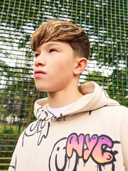 Stone Graffiti Drippy Smile Graphic Hoodie (3-16yrs)