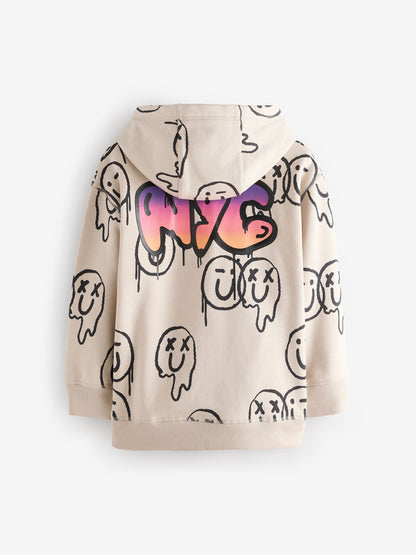 Stone Graffiti Drippy Smile Graphic Hoodie (3-16yrs)