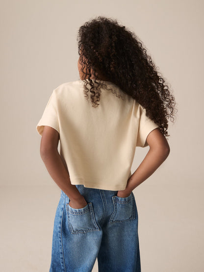 Dsiney Kidz - Ecru Boxy Bows T-Shirt (3-16yrs) image 2
