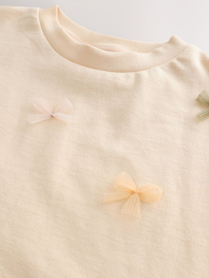 Dsiney Kidz - Ecru Boxy Bows T-Shirt (3-16yrs) image 7