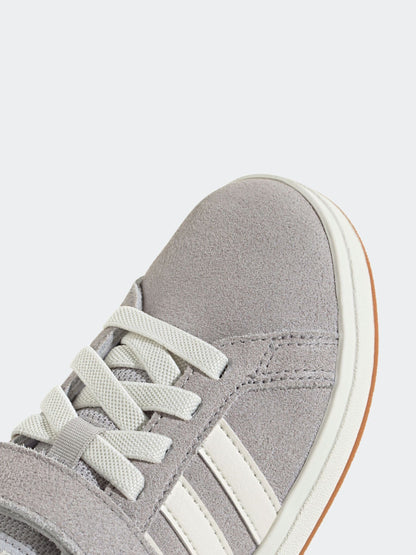 adidas Grey Grand Court 00s Suede Elastic Lace Kids Trainers image 9
