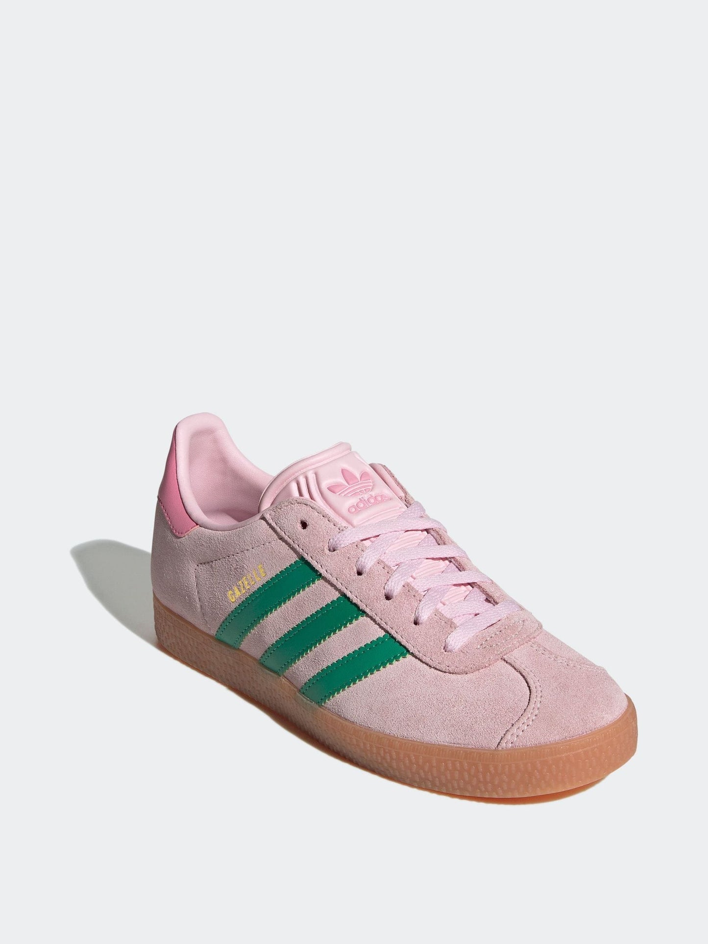 adidas Originals Pink/Green Junior Gazelle Trainers image 3