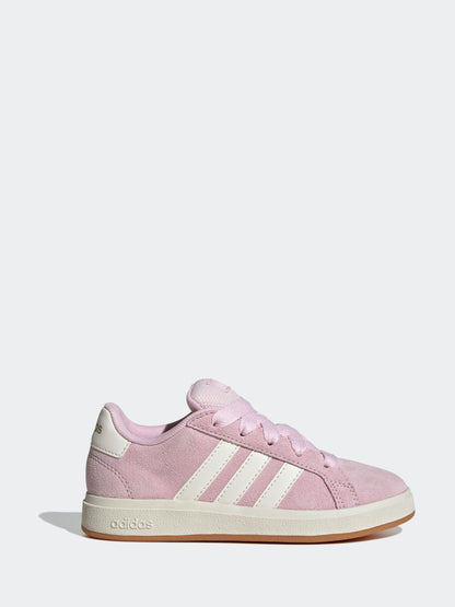 adidas Pink Grand Court 00s Suede Lace Kids Trainers image 2