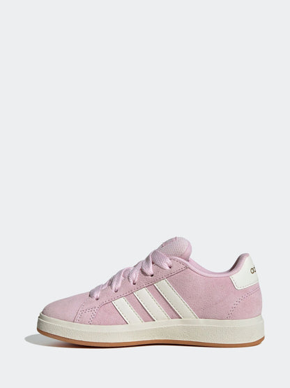 adidas Pink Grand Court 00s Suede Lace Kids Trainers image 3