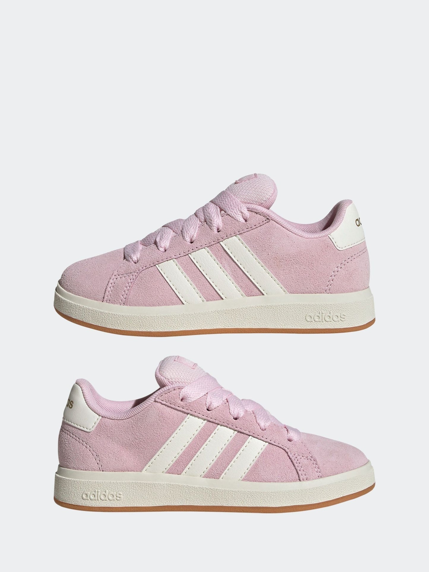 adidas Pink Grand Court 00s Suede Lace Kids Trainers image 5