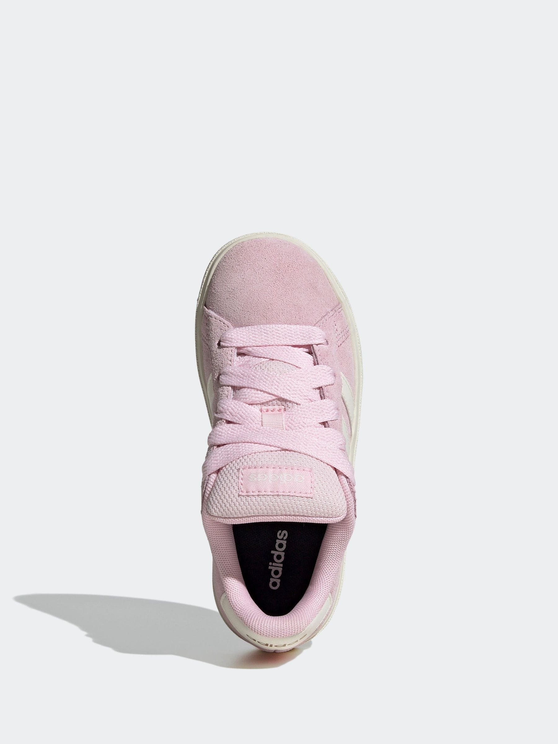 adidas Pink Grand Court 00s Suede Lace Kids Trainers image 6