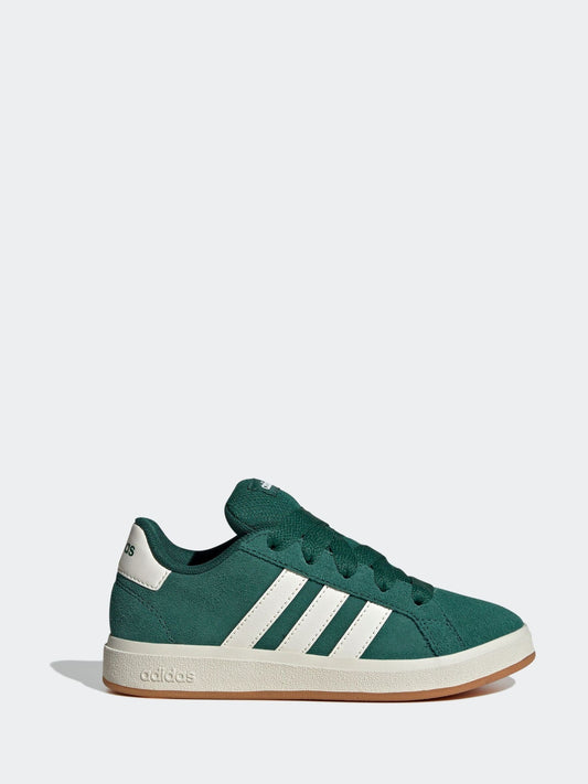 adidas Green Grand Court 00s Suede Lace Kids Trainers image 1