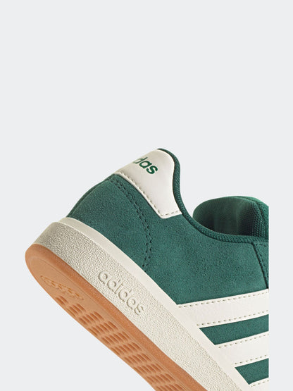 adidas Green Grand Court 00s Suede Lace Kids Trainers image 9