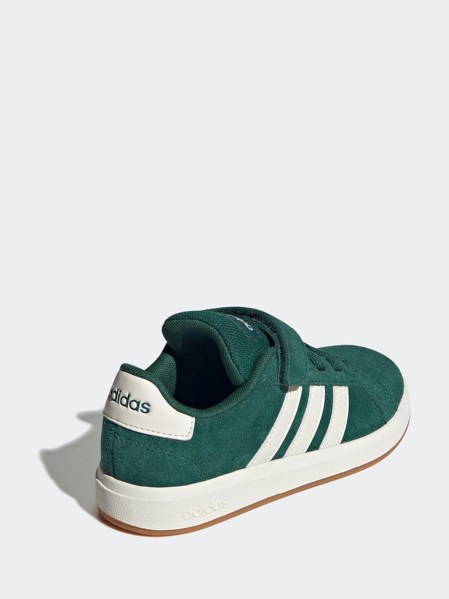 adidas Green Grand Court 00s Suede Elastic Lace Kids Trainers image 4