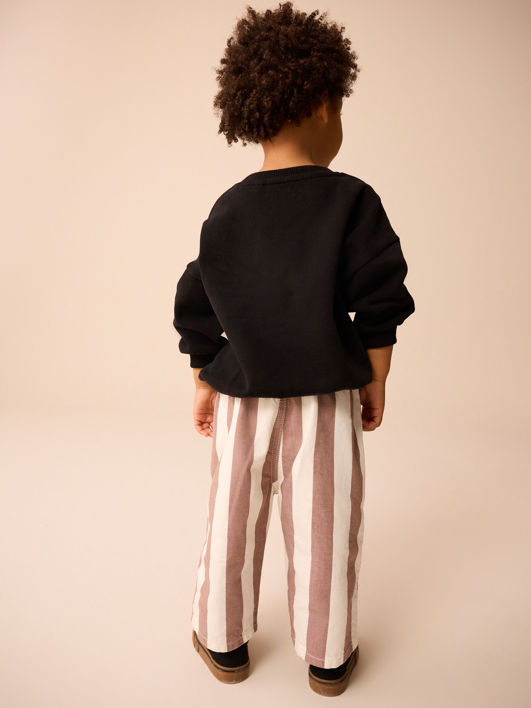 Dsiney Kidz - Neutral/Ecru Stripe Pull On Wide Trousers (3mths-7yrs) image 3