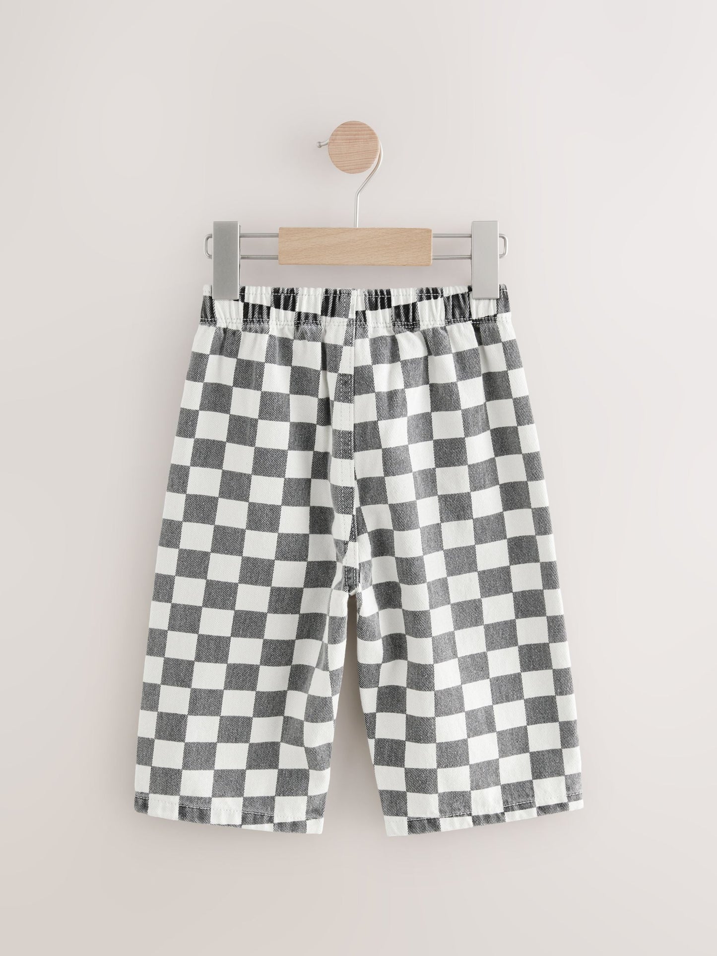 Black/White Checkerboard Pull On Wide Trousers (3mths-7yrs) image 6