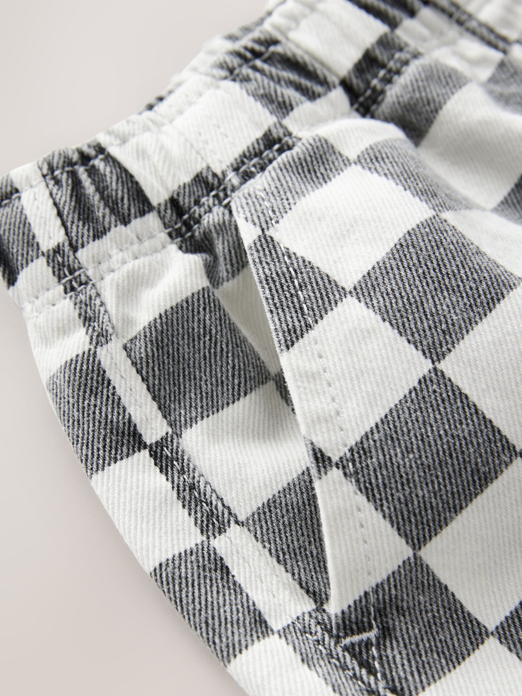 Black/White Checkerboard Pull On Wide Trousers (3mths-7yrs) image 7