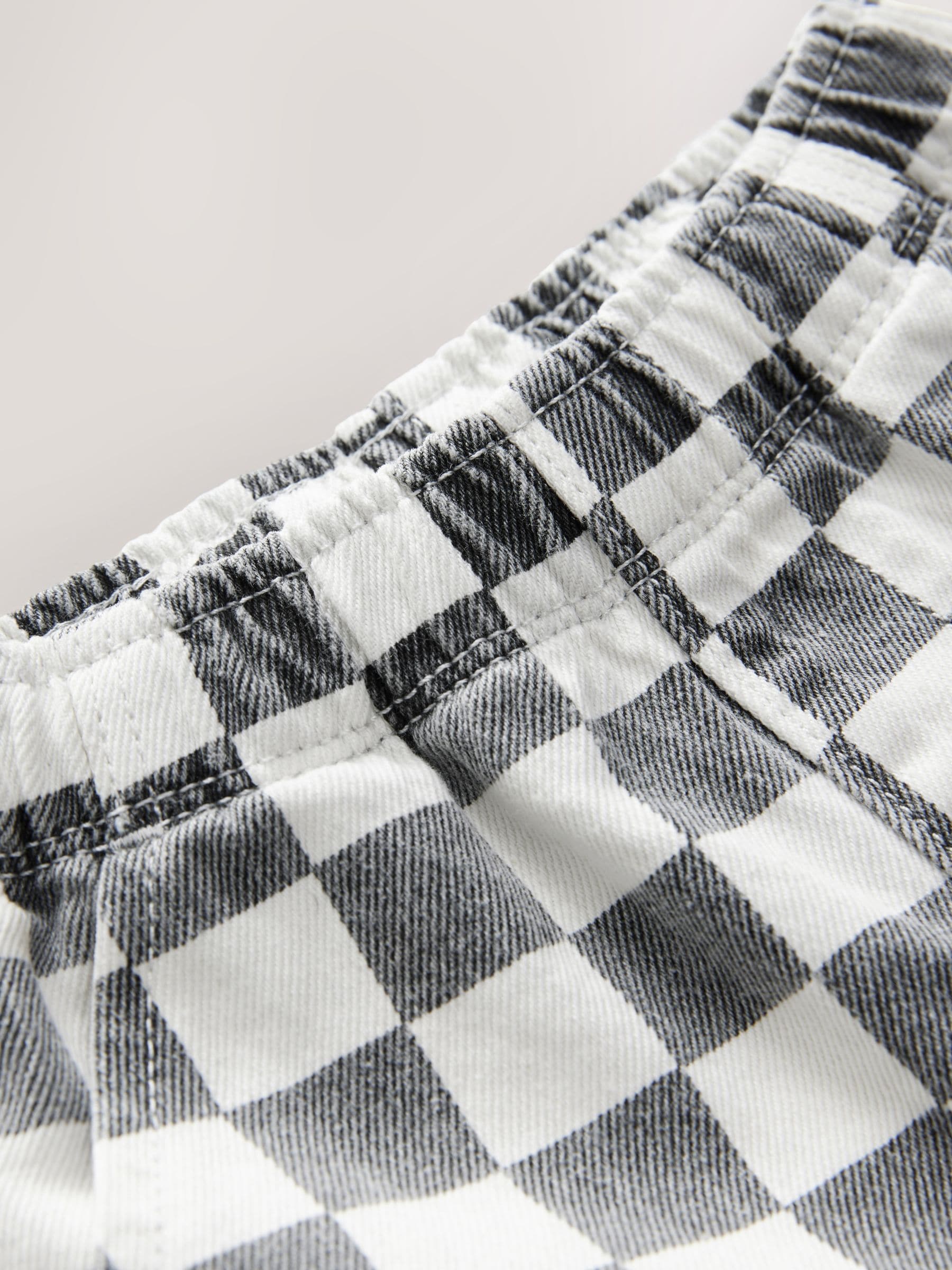 Black/White Checkerboard Pull On Wide Trousers (3mths-7yrs) image 8