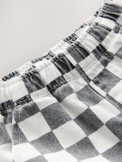 Black/White Checkerboard Pull On Wide Trousers (3mths-7yrs) image 8