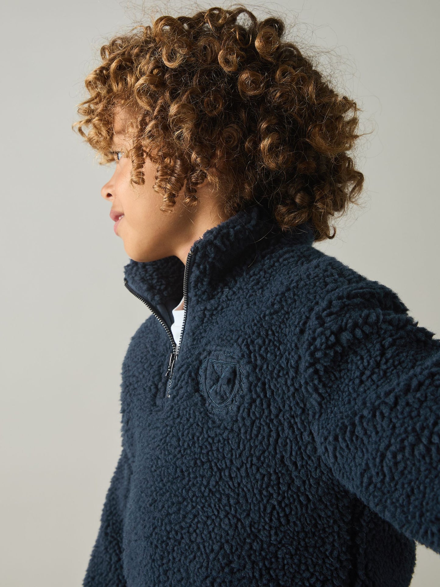 Dsiney Kidz - Reiss Navy Dalton Logo Embroidered Fleece Sweatshirt image 3
