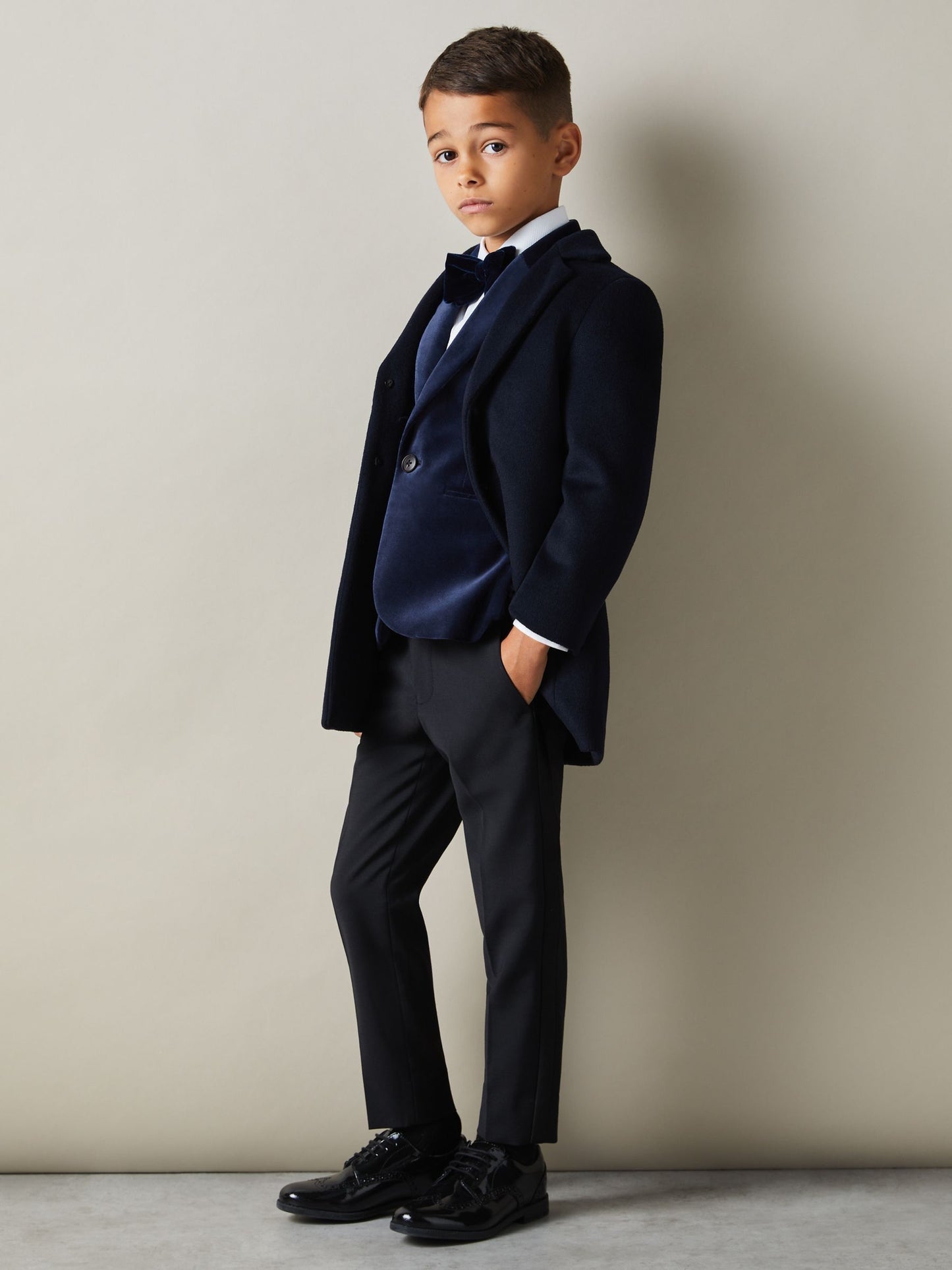 Dsiney Kidz - Reiss Baltic Blue Apsara 9-13 yrs Velvet Single Breasted Blazer image 1