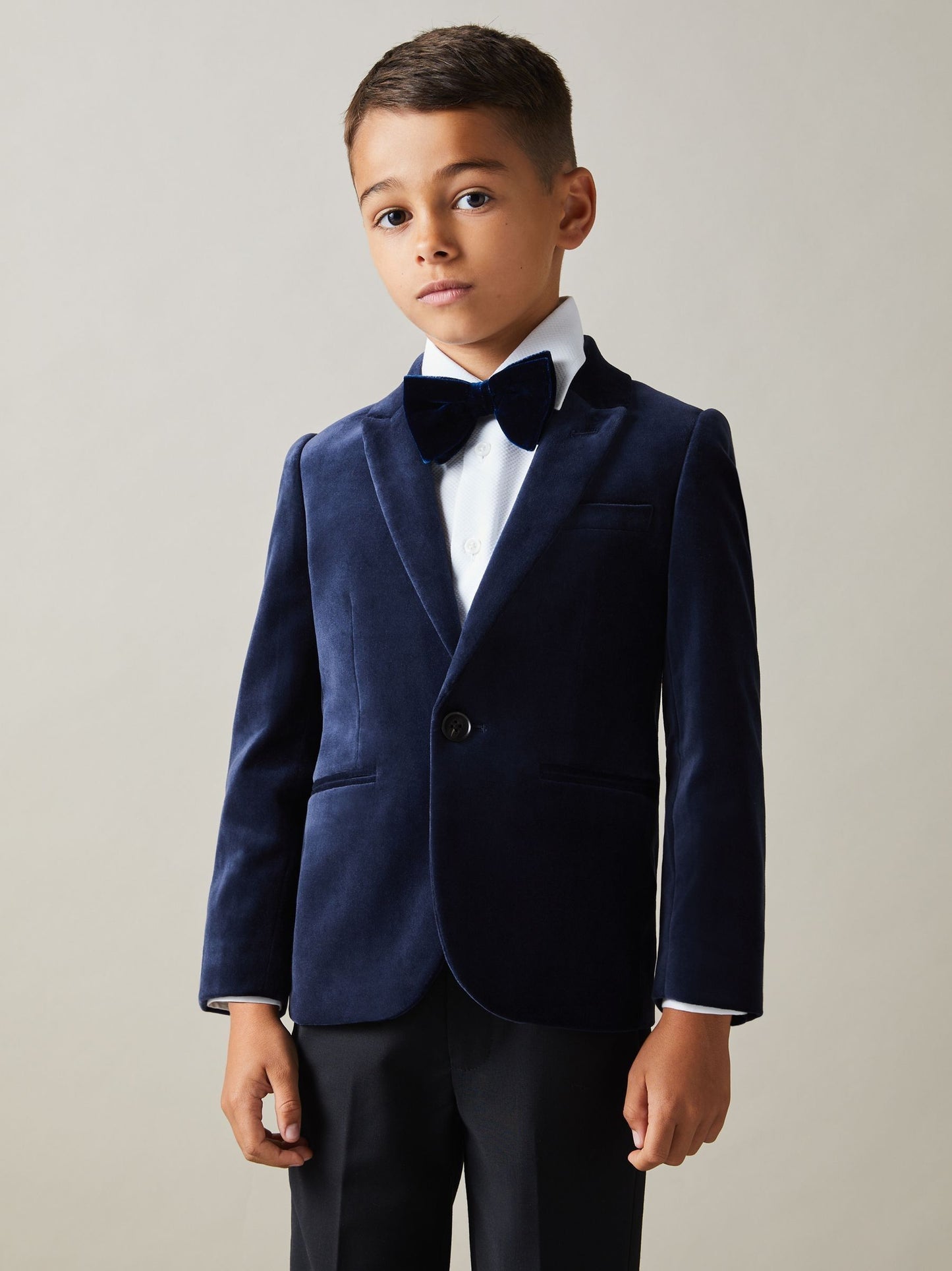 Dsiney Kidz - Reiss Baltic Blue Apsara 9-13 yrs Velvet Single Breasted Blazer image 3