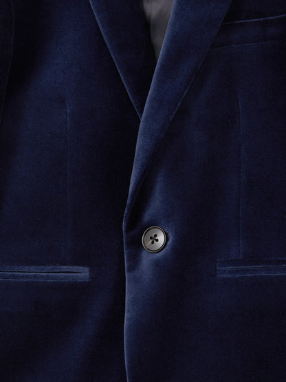 Dsiney Kidz - Reiss Baltic Blue Apsara 9-13 yrs Velvet Single Breasted Blazer image 4