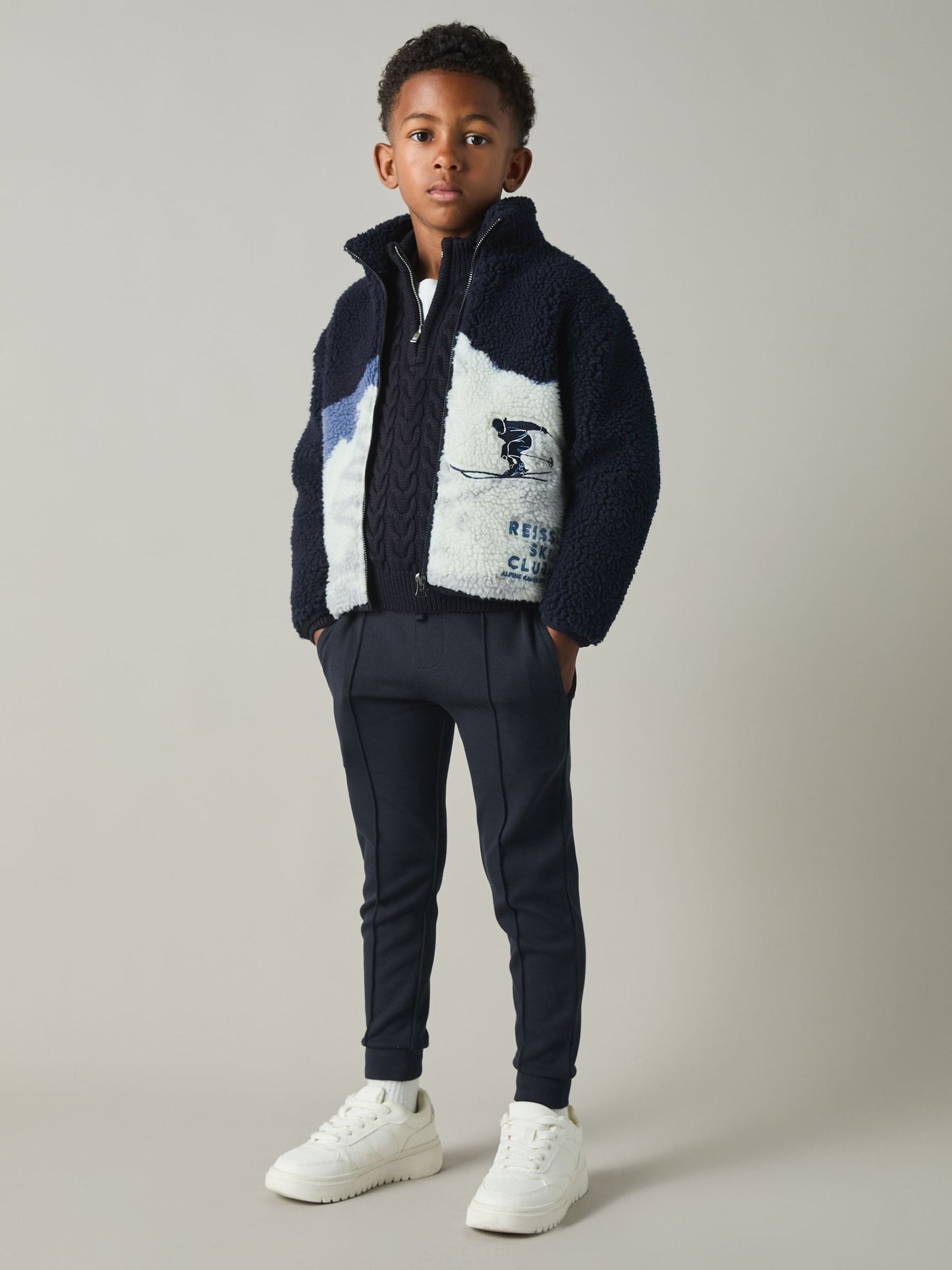 Dsiney Kidz - Reiss Blue Alwin 9-13 yrs Ski Landscape Fleece Jacket image 1