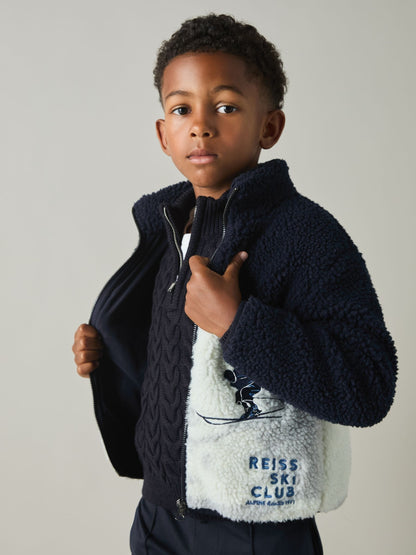 Dsiney Kidz - Reiss Blue Alwin 9-13 yrs Ski Landscape Fleece Jacket image 3
