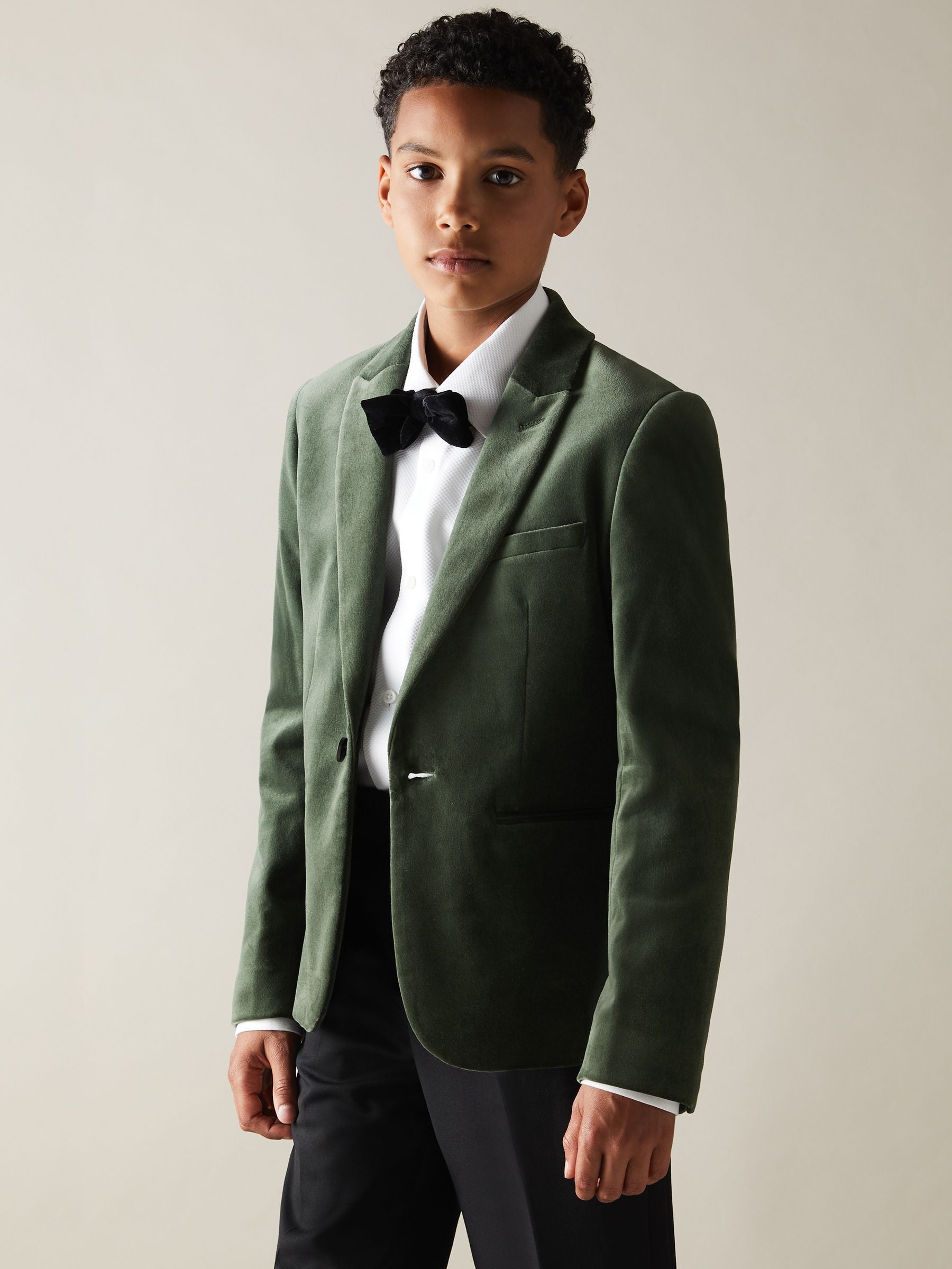 Dsiney Kidz - Reiss Sage Green Apsara 9-13 yrs Velvet Single Breasted Blazer image 1