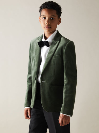 Dsiney Kidz - Reiss Sage Green Apsara 9-13 yrs Velvet Single Breasted Blazer image 1