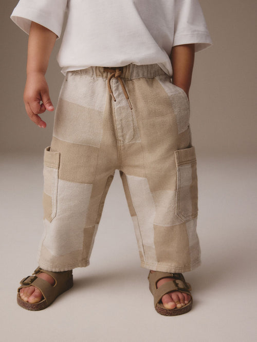 Stone Patchwork Side Pocket Wide Trousers (3mths-7yrs) image 1