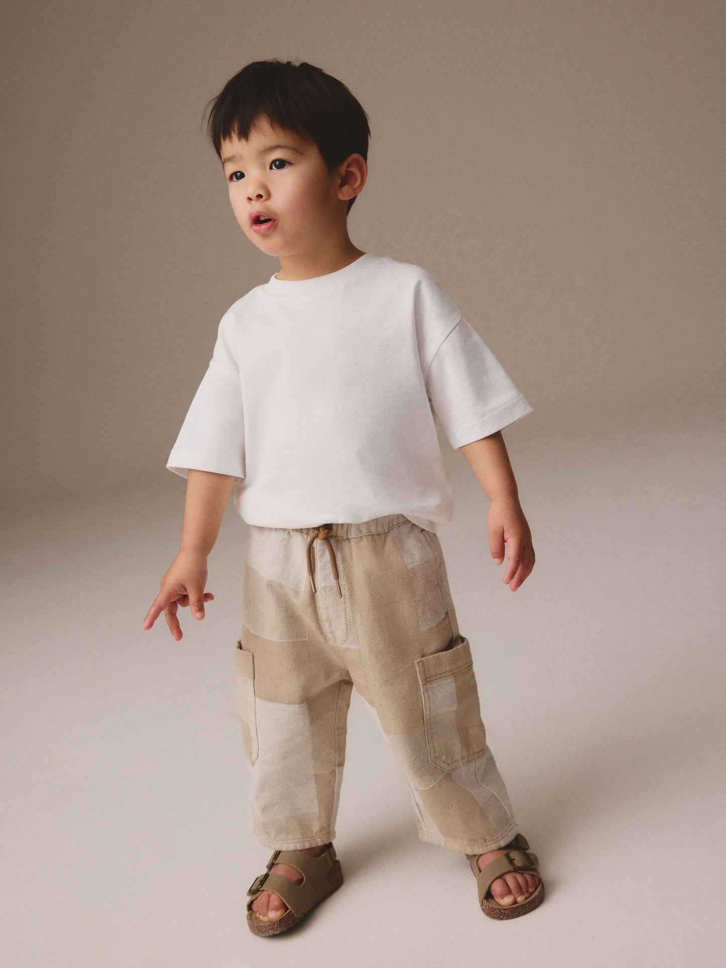Stone Patchwork Side Pocket Wide Trousers (3mths-7yrs) image 2
