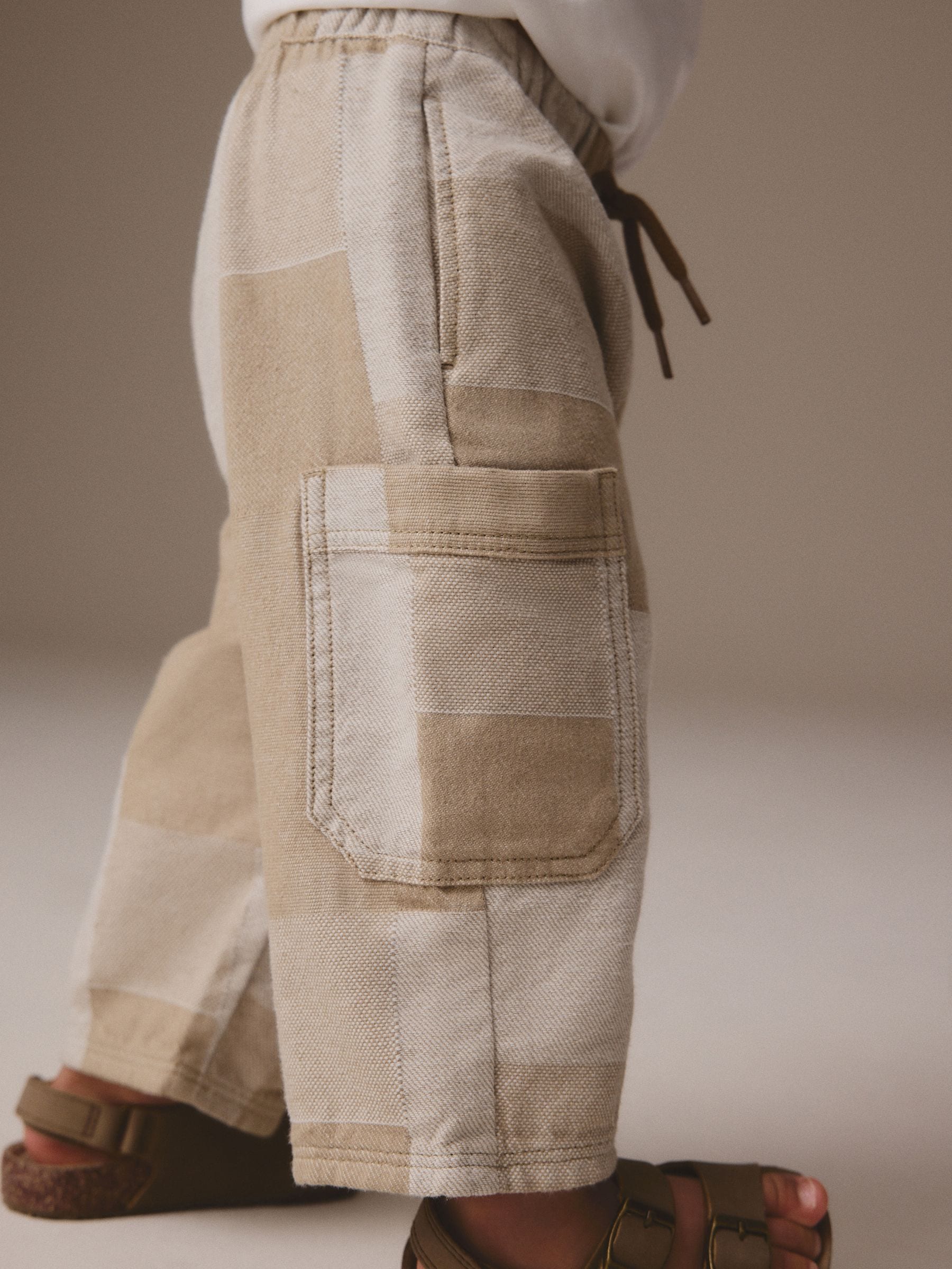 Stone Patchwork Side Pocket Wide Trousers (3mths-7yrs) image 4