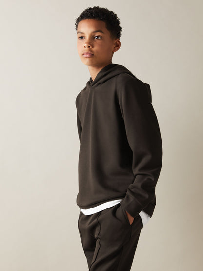 Dsiney Kidz - Reiss Chocolate Brown Fabien 3-9 yrs Interlock Jersey Hoodie image 3