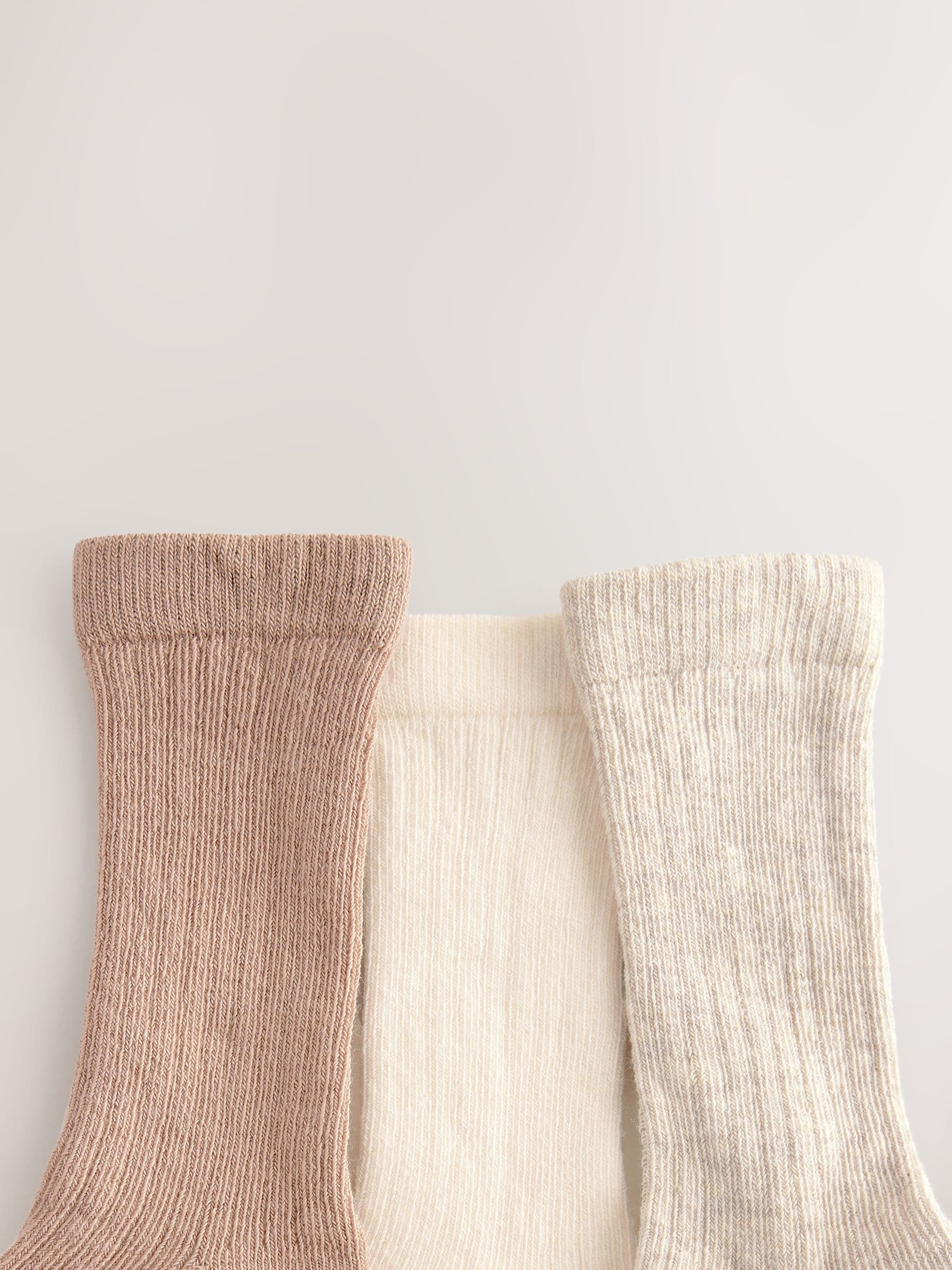 Neutral Rib Knee High Baby Socks 3 Pack (0mths-2yrs) image 3