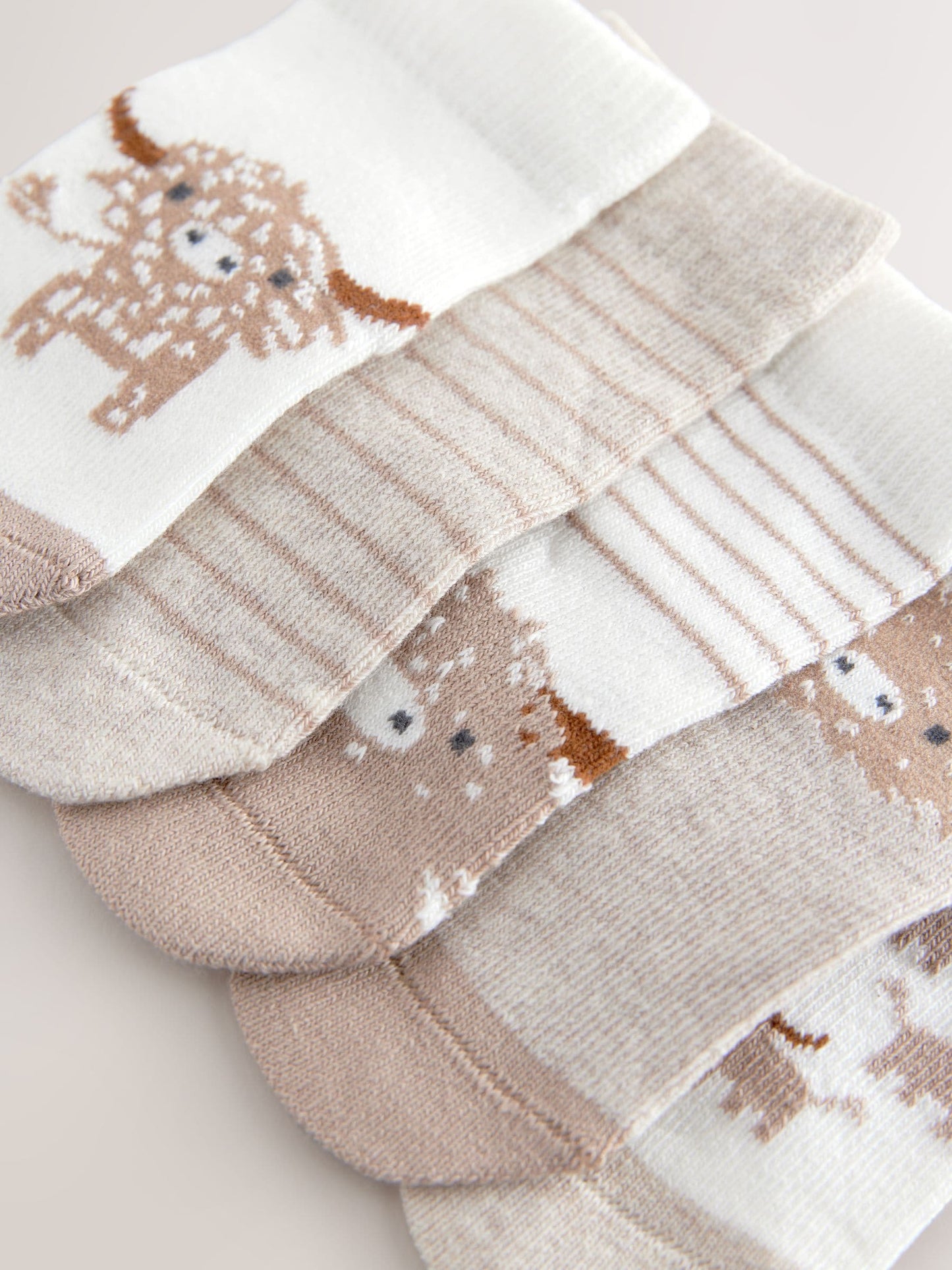 Neutral Hamish Baby Socks 5 Pack (0mths-2yrs) image 3