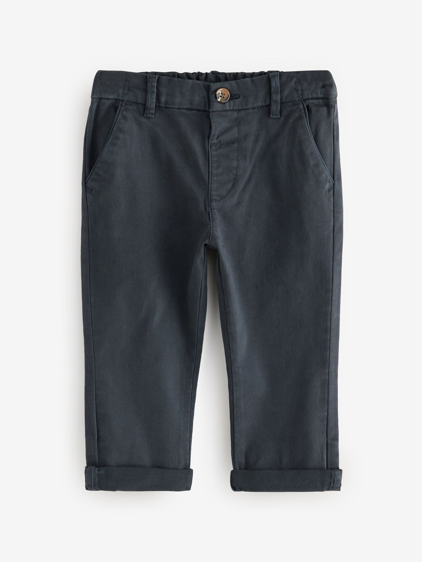 Navy/Stone Stretch Chino Trousers 2 Pack (3mths-7yrs) image 2