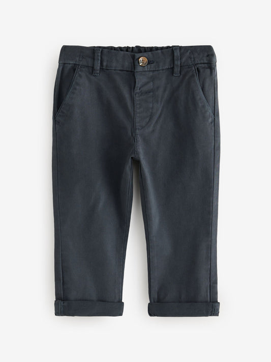 Navy/Stone Stretch Chino Trousers 2 Pack (3mths-7yrs) image 2