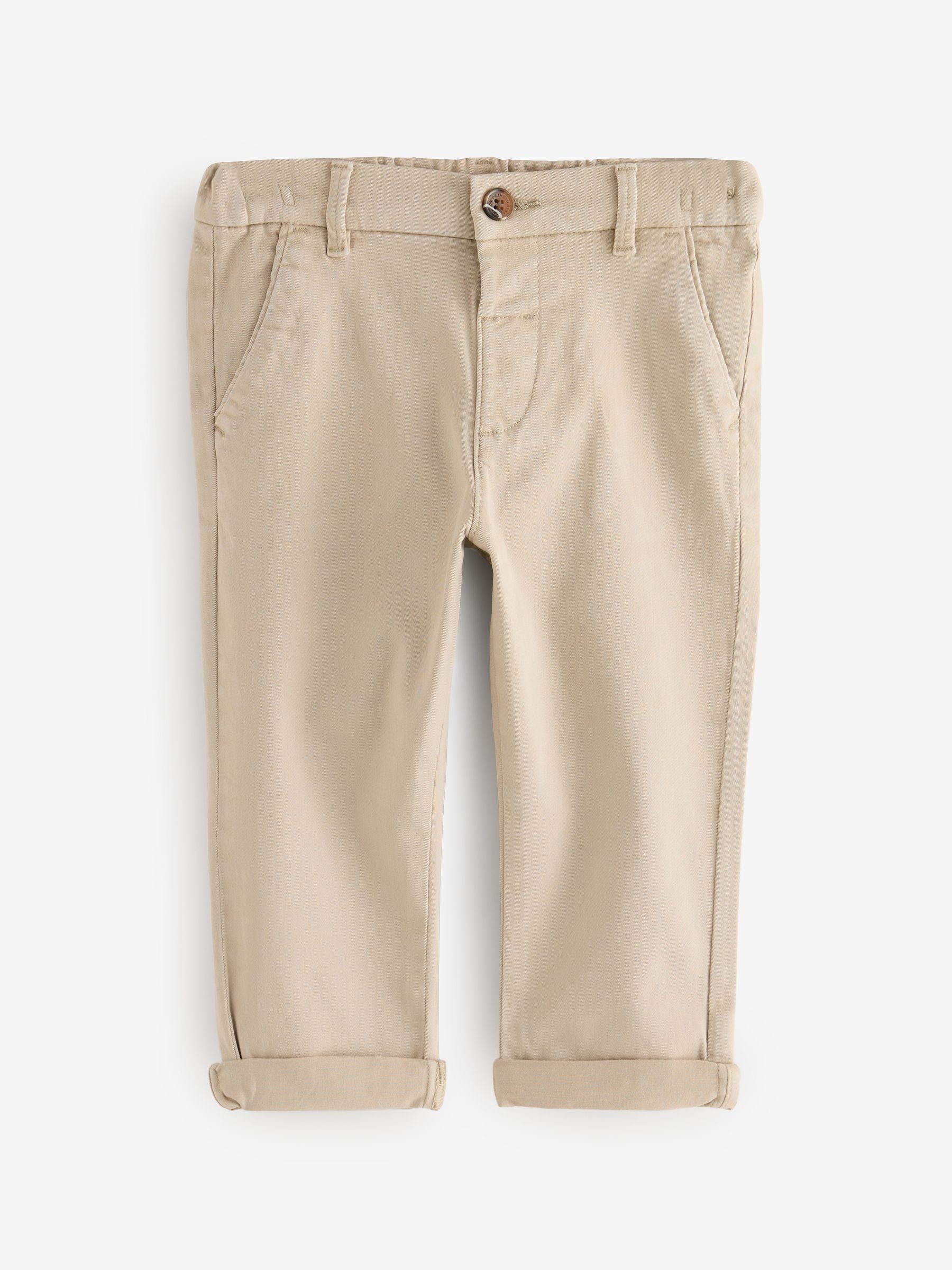 Navy/Stone Stretch Chino Trousers 2 Pack (3mths-7yrs) image 3