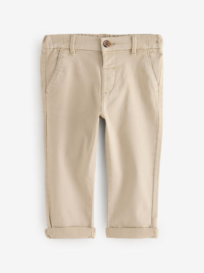 Navy/Stone Stretch Chino Trousers 2 Pack (3mths-7yrs) image 3