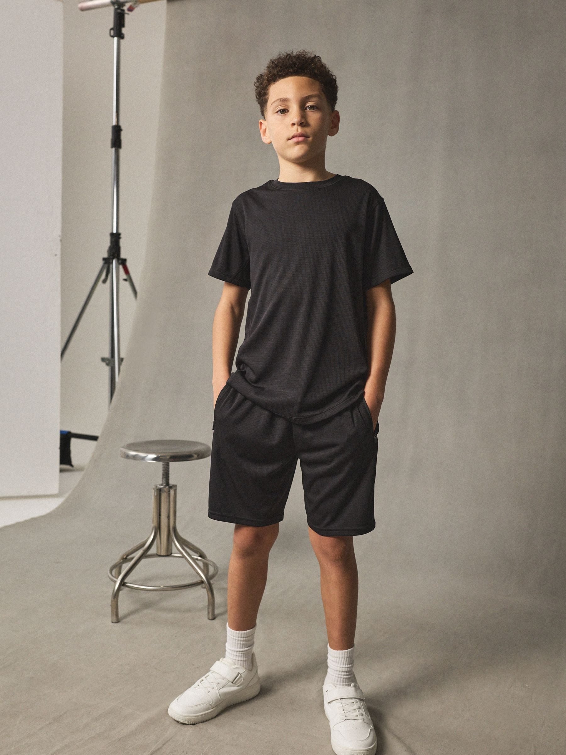 Dsiney Kidz - Black Sports T-Shirt and Shorts Set (3-16yrs) image 1