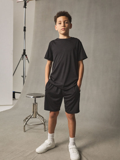 Dsiney Kidz - Black Sports T-Shirt and Shorts Set (3-16yrs) image 1