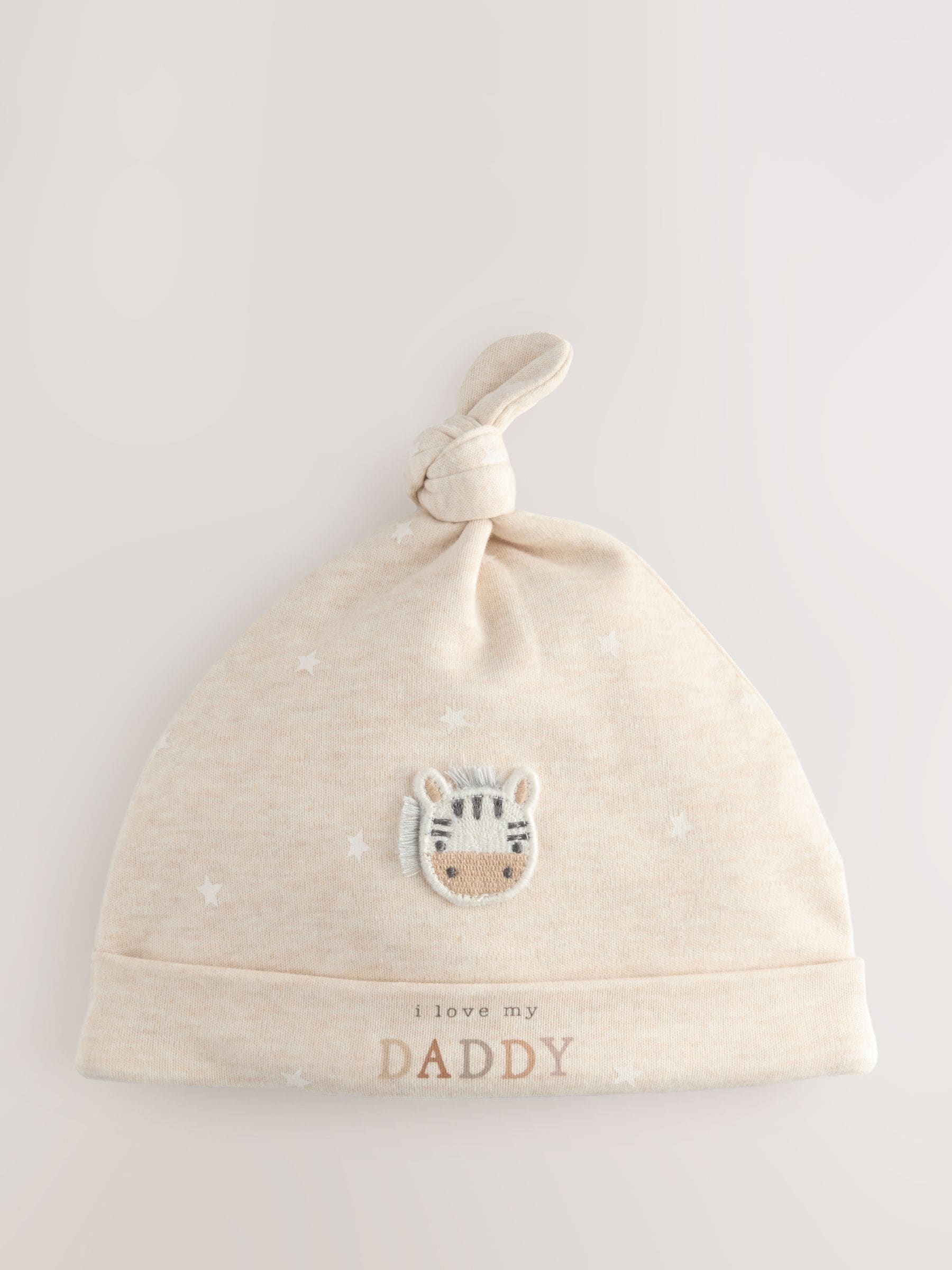 Neutral I Love My Mummy/Daddy Baby Tie Top Hats 2 Pack (0-12mths) image 2