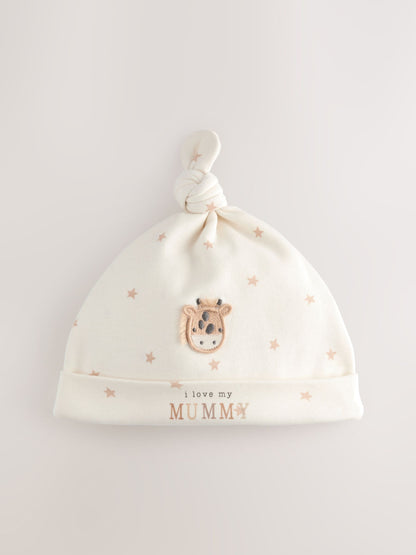 Neutral I Love My Mummy/Daddy Baby Tie Top Hats 2 Pack (0-12mths) image 3
