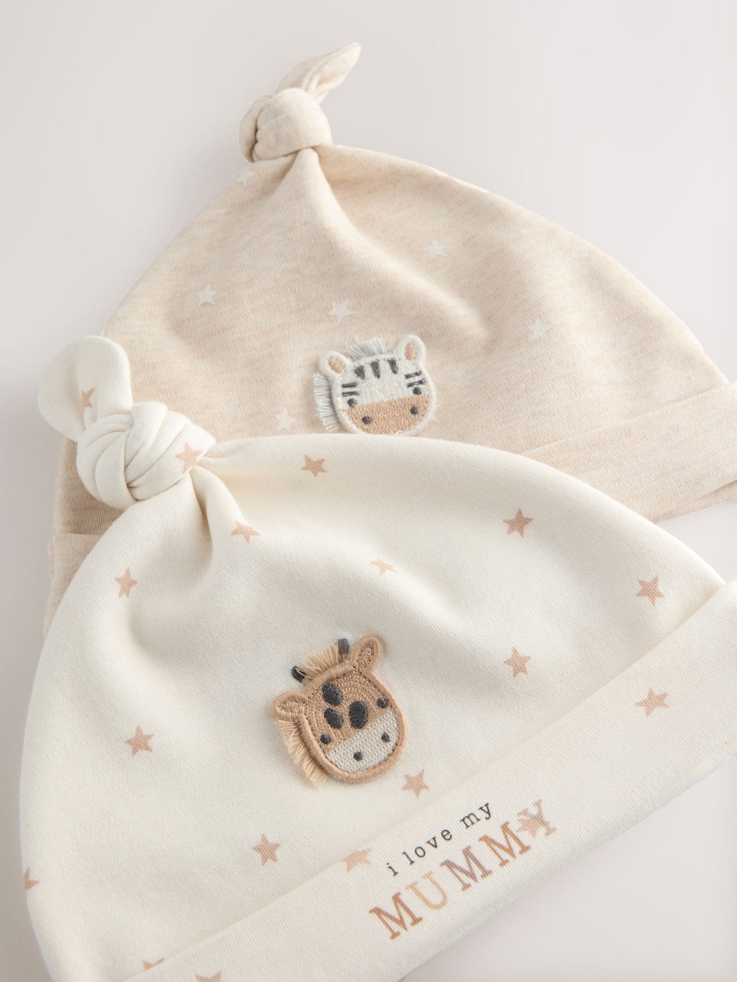 Neutral I Love My Mummy/Daddy Baby Tie Top Hats 2 Pack (0-12mths) image 4