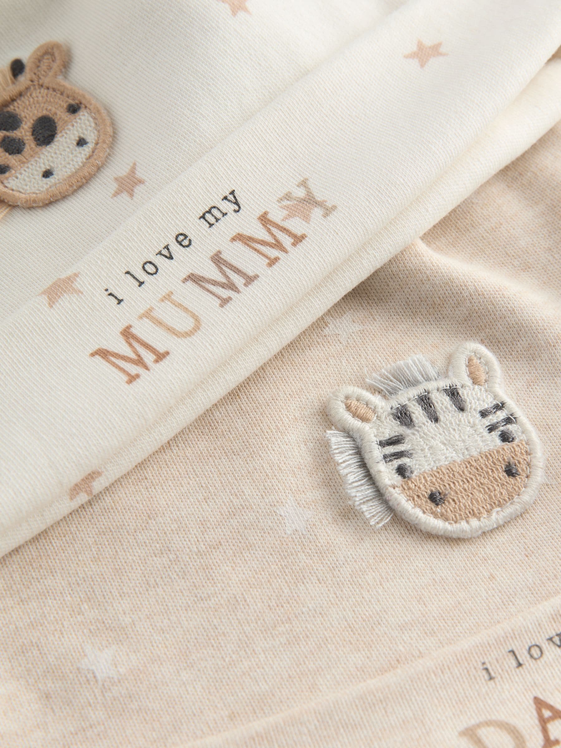 Neutral I Love My Mummy/Daddy Baby Tie Top Hats 2 Pack (0-12mths) image 5