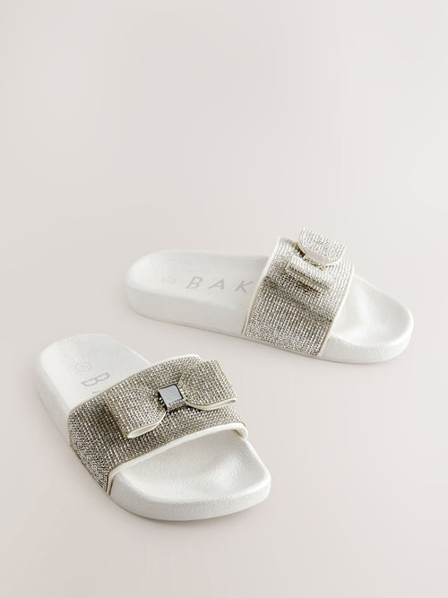Baker by Ted Baker Girls Diamanté Sliders with Bow image 1