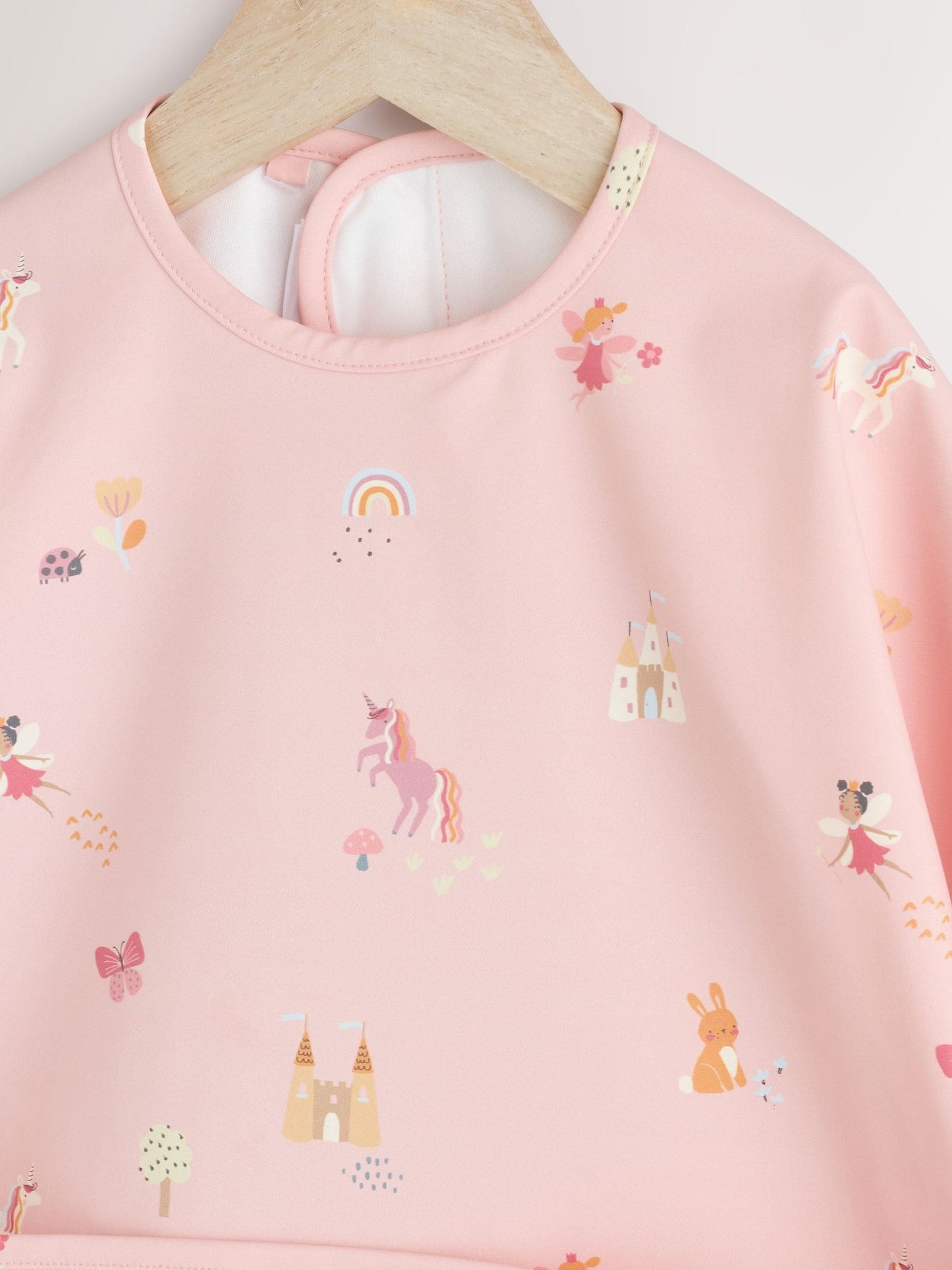 Pink Unicorn Fairies Weaning And Feeding Sleeved Bib image 3