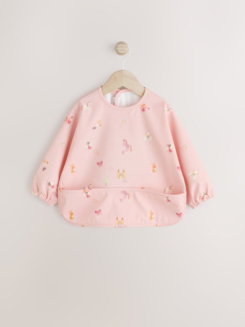 Pink Unicorn Fairies Weaning And Feeding Sleeved Bib image 1