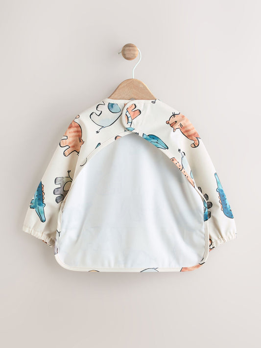 Neutral Safari Animals Weaning And Feeding Sleeved Bib image 3