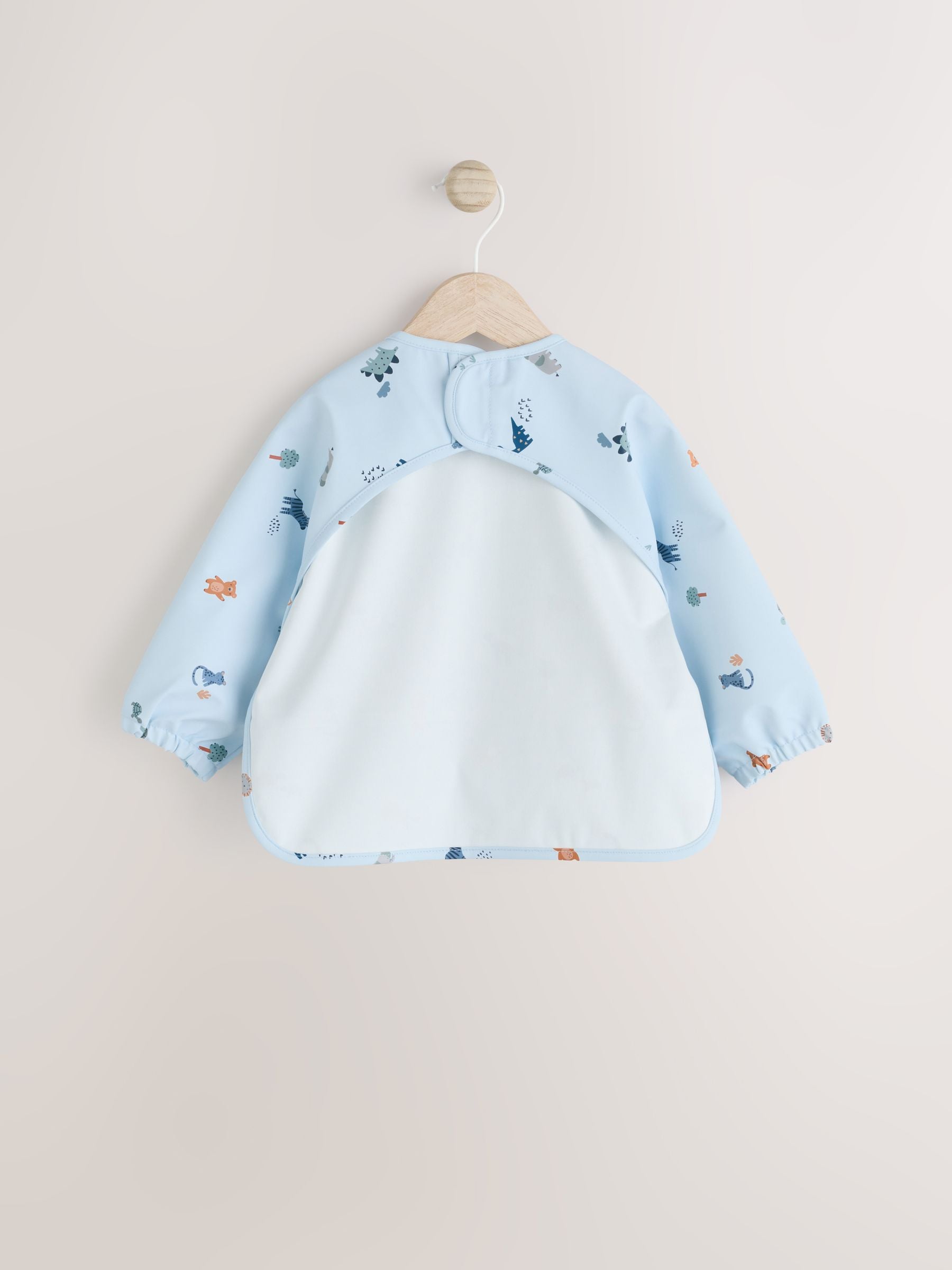 Blue Dino Jungle Weaning And Feeding Sleeved Bib image 2
